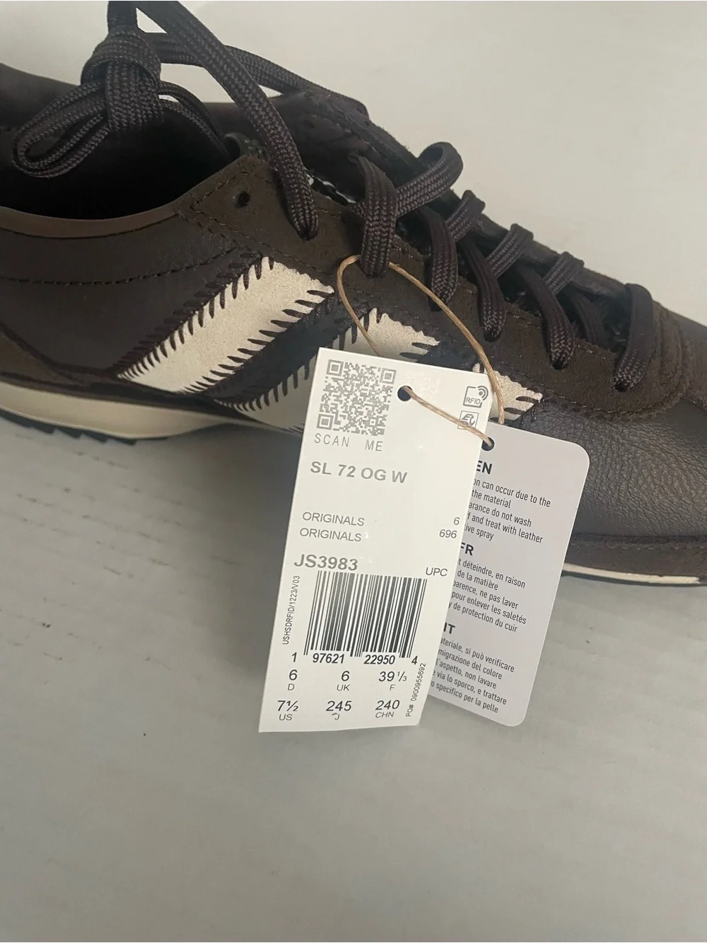 adidas Originals Brown and White Classic Sneakers - Picture 3 of 3